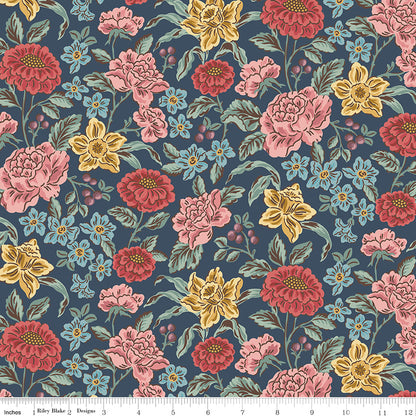 Emma Hartfield Navy Fabric - By the yard