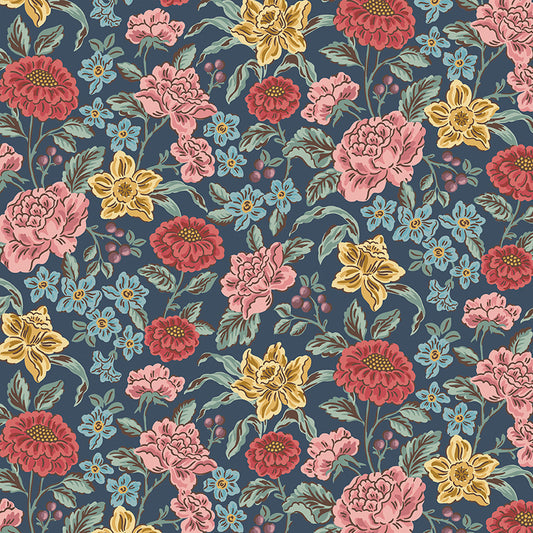 Emma Hartfield Navy Fabric - By the yard