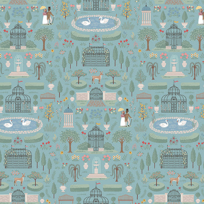 Emma Highbury Blue Fabric - By the yard