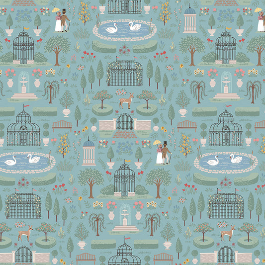 Emma Highbury Blue Fabric - By the yard