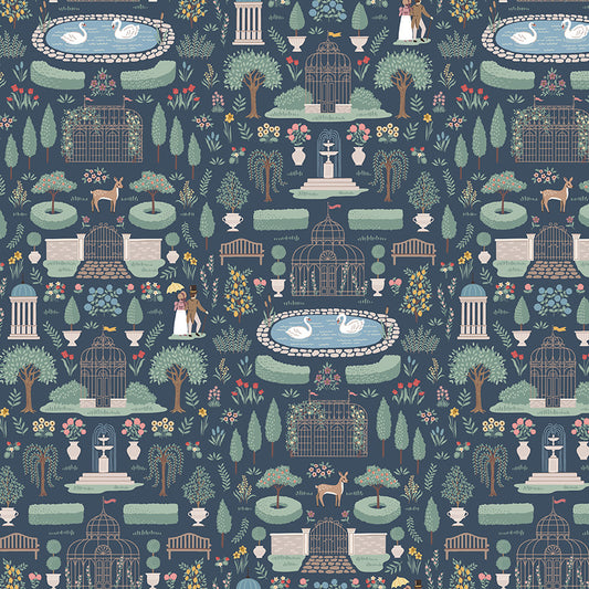 Emma Highbury Navy Fabric - By the yard