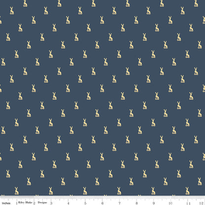 Emma Austen Family Crest Navy Fabric - By the yard