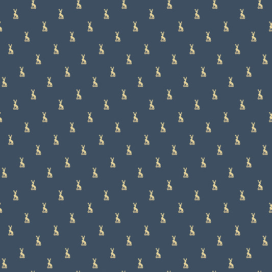 Emma Austen Family Crest Navy Fabric - By the yard