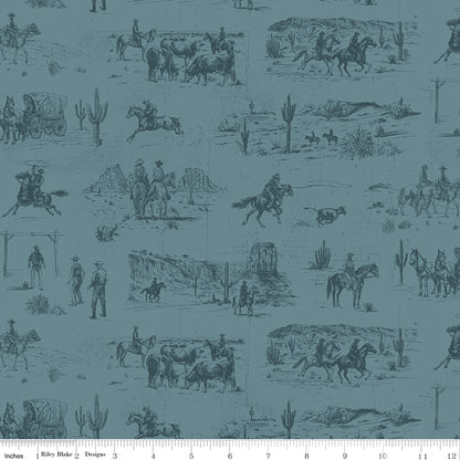 John Wayne American West Main Denim Fabric - By the yard
