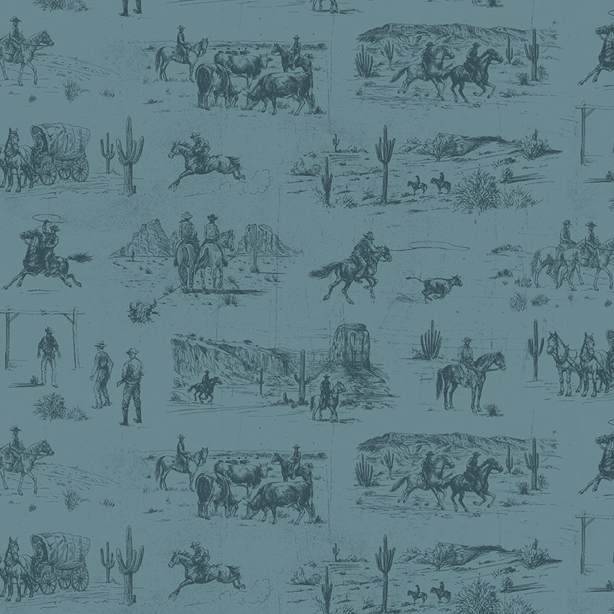 John Wayne American West Main Denim Fabric - By the yard