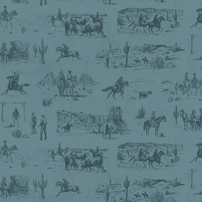 John Wayne American West Main Denim Fabric - By the yard