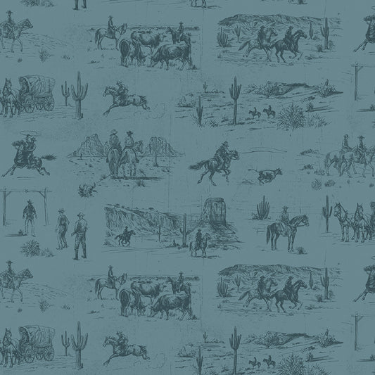 John Wayne American West Main Denim Fabric - By the yard