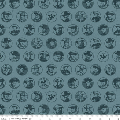 John Wayne American West Circles Denim Fabric - By the yard