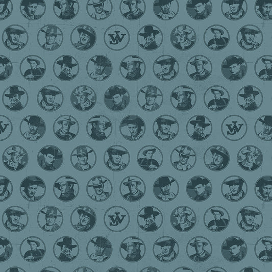 John Wayne American West Circles Denim Fabric - By the yard