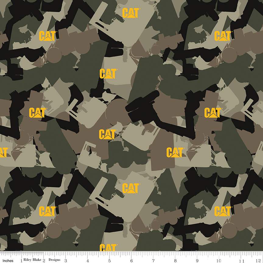 Caterpillar® 100 Years Camo Green Fabric