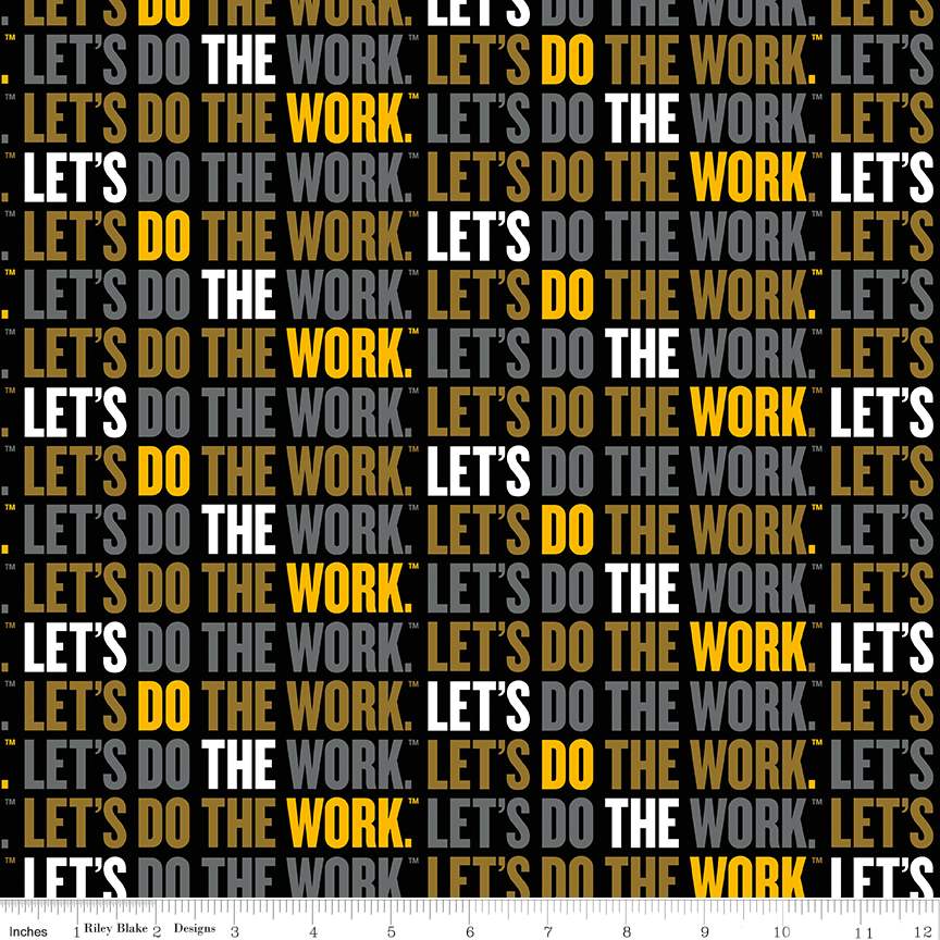 Caterpillar® 100 Years Slogan Black Fabric