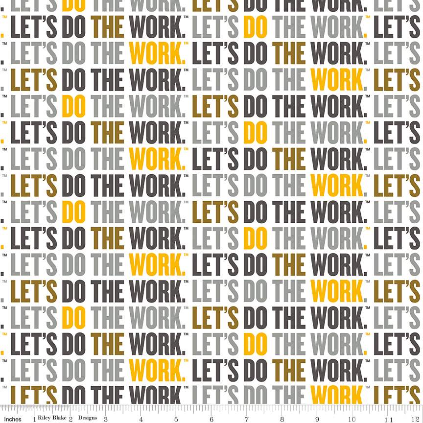 Caterpillar® 100 Years Slogan White Fabric