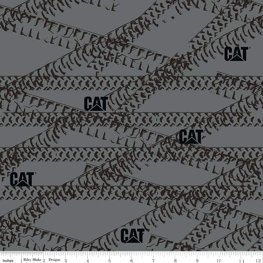 Caterpillar® 100 Years Tracks Gray Fabric