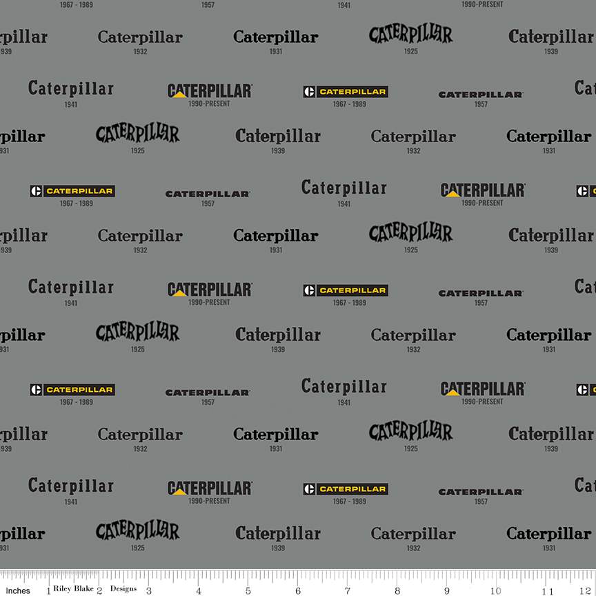 Caterpillar® 100 Years Vintage Logos Gray Fabric