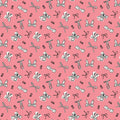 Barbie™ Vintage Bows Pink Fabric