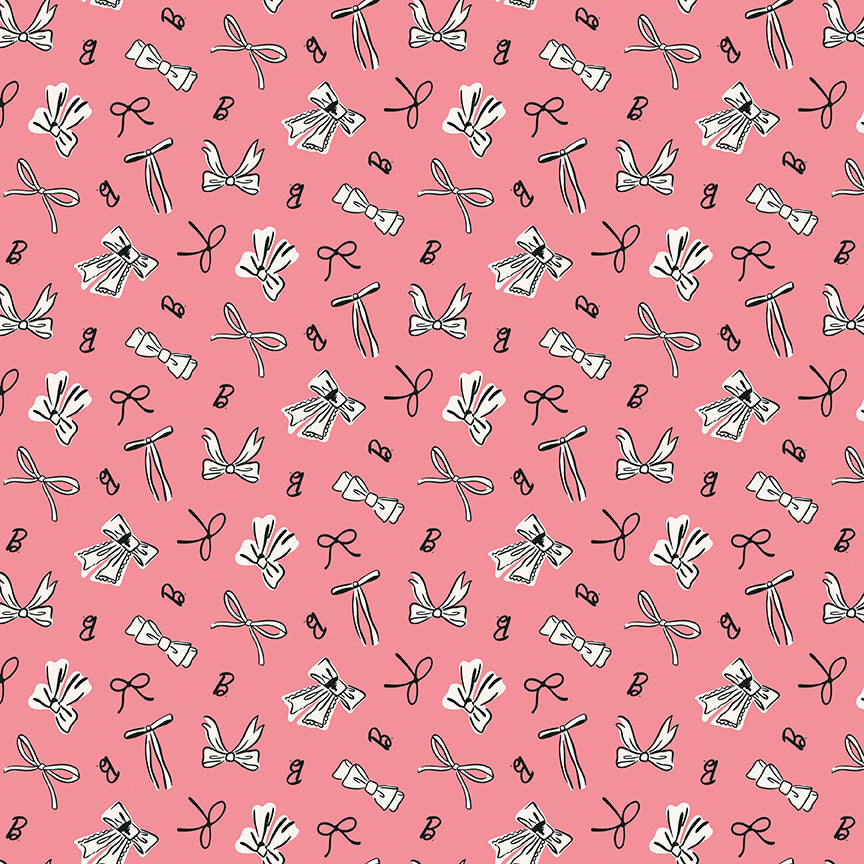 Barbie™ Vintage Bows Pink Fabric