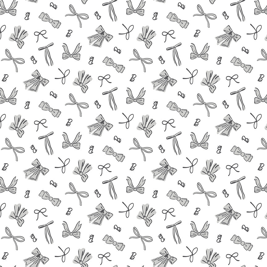 Barbie™ Vintage Bows White Fabric