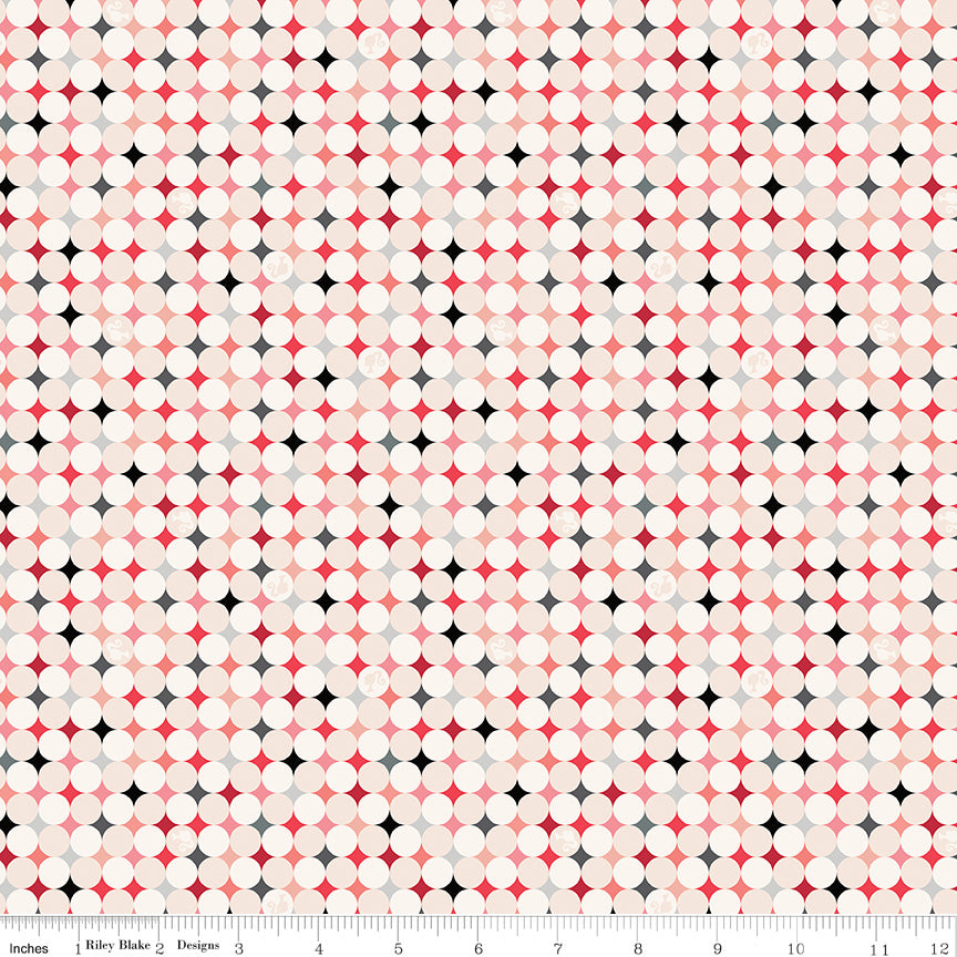 Barbie™ Vintage Sparkle Dots Blush Fabric