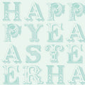 Egg Hunt Happy Easter Blender Aqua Fabric
