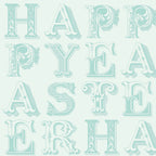 Egg Hunt Happy Easter Blender Aqua Fabric