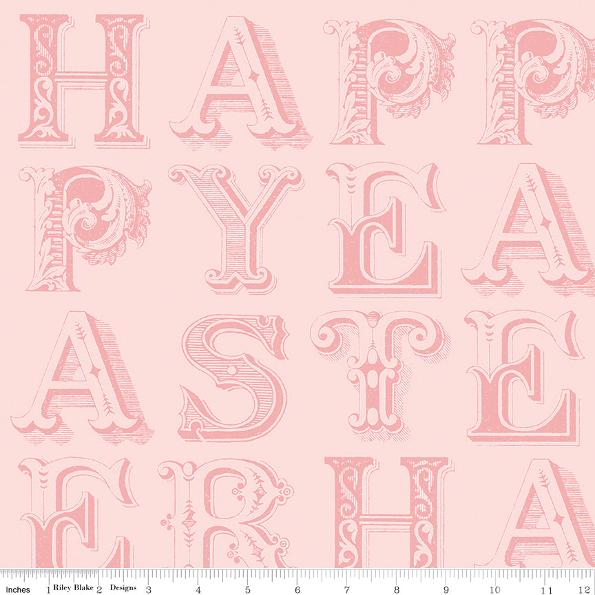 Egg Hunt Happy Easter Blender Pink Fabric