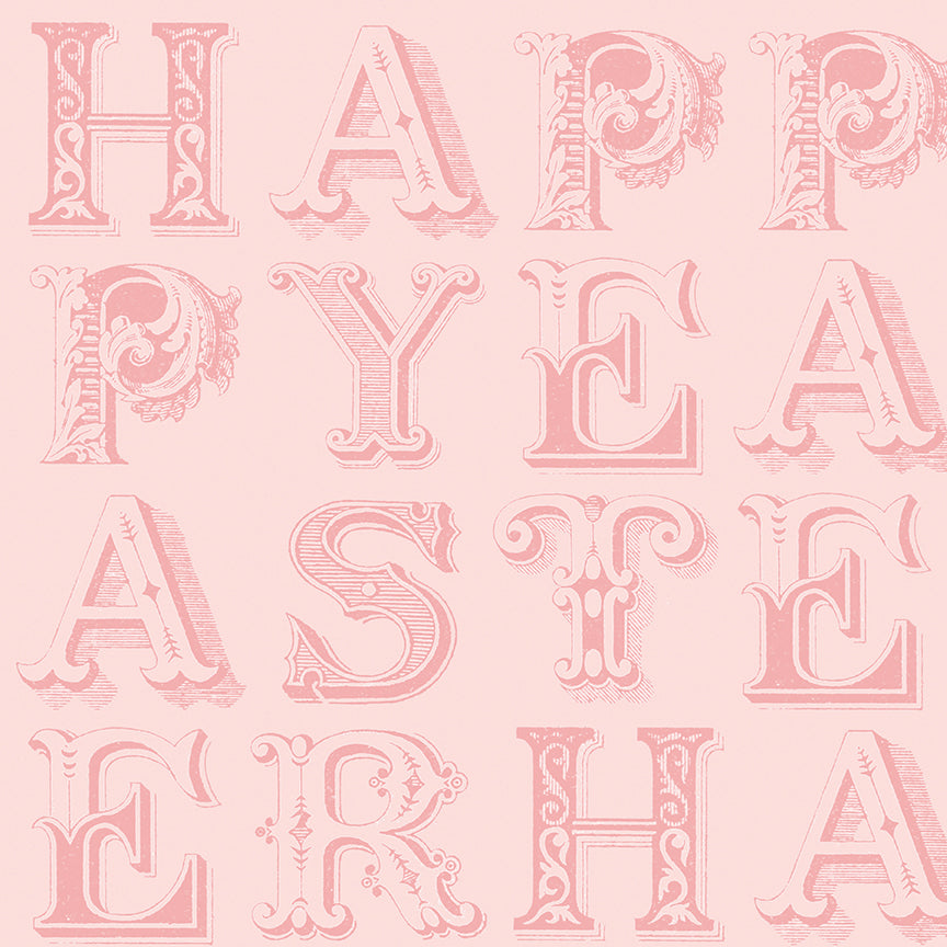 Egg Hunt Happy Easter Blender Pink Fabric