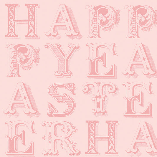 Egg Hunt Happy Easter Blender Pink Fabric - By the yard