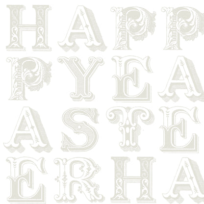 Egg Hunt Happy Easter Blender White Fabric - By the yard