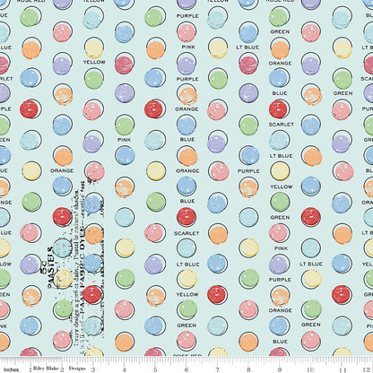 Egg Hunt Egg Dye Dots Aqua Fabric - By the yard