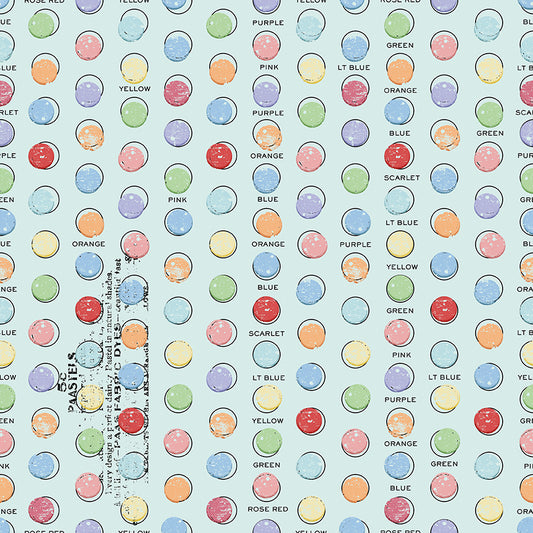 Egg Hunt Egg Dye Dots Aqua Fabric - By the yard