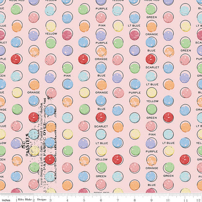 Egg Hunt Egg Dye Dots Pink Fabric - By the yard