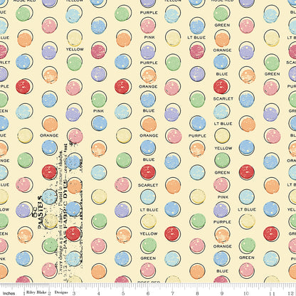 Egg Hunt Egg Dye Dots Yellow Fabric - By the yard