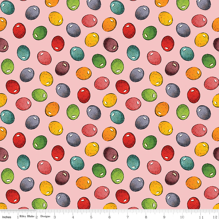 Egg Hunt Jelly Beans Pink Fabric