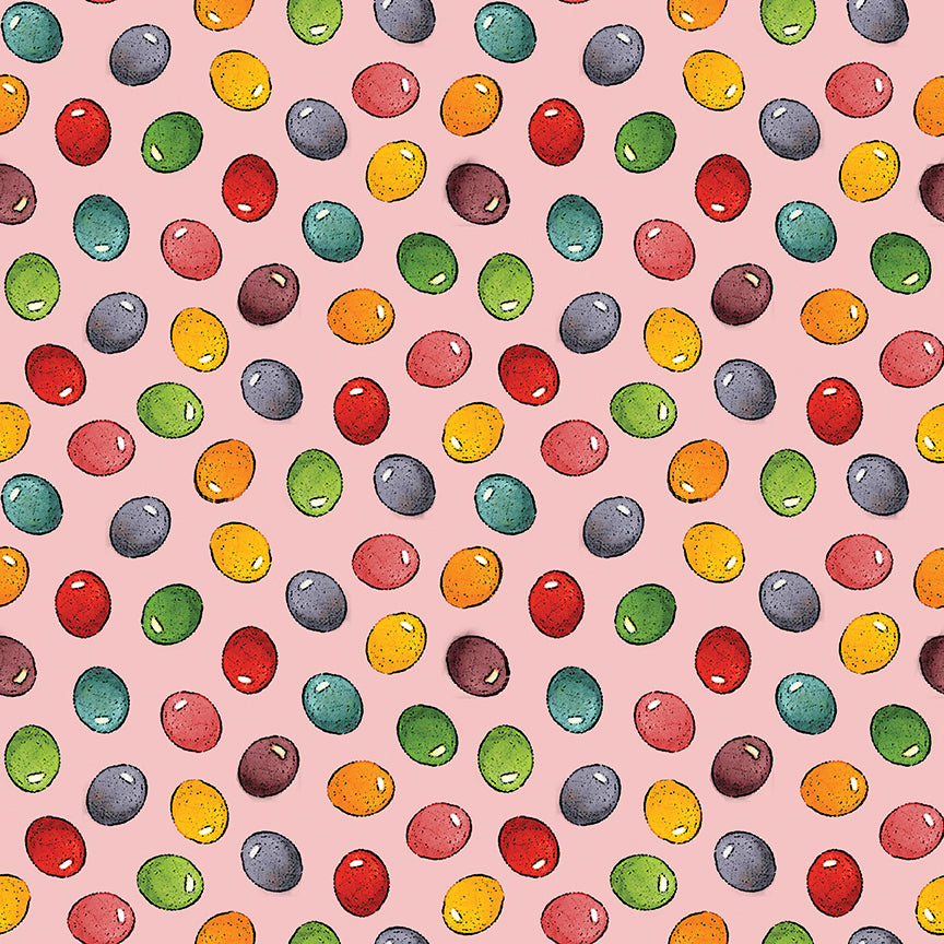 Egg Hunt Jelly Beans Pink Fabric