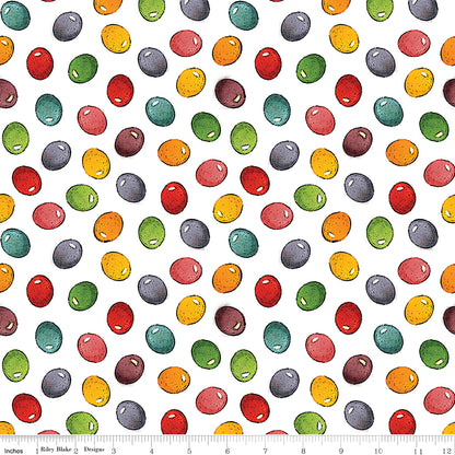 Egg Hunt Jelly Beans White Fabric - By the yard