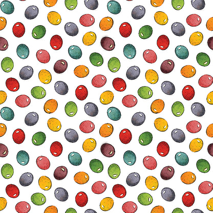 Egg Hunt Jelly Beans White Fabric - By the yard