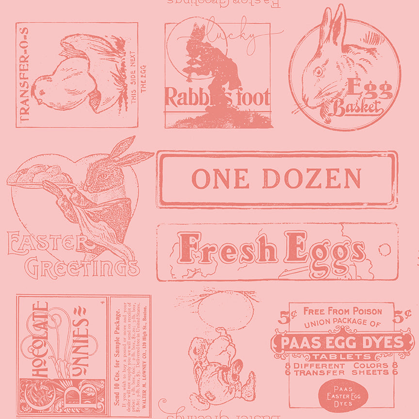 Egg Hunt Easter Ads Pink Fabric
