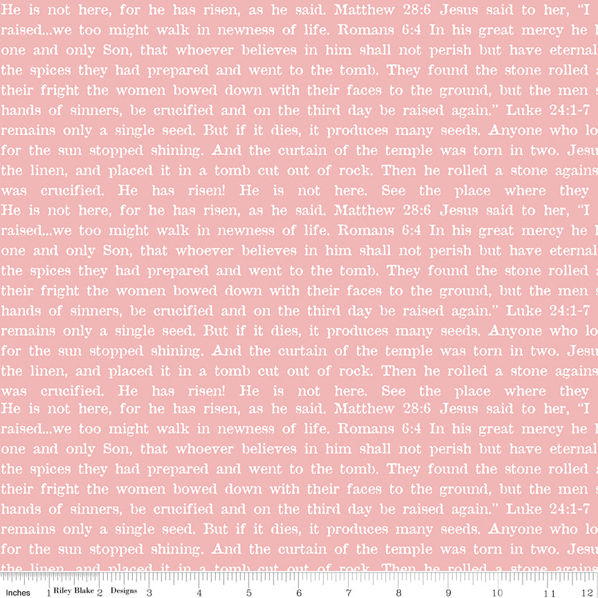 Egg Hunt Empty Tomb Text Pink Fabric