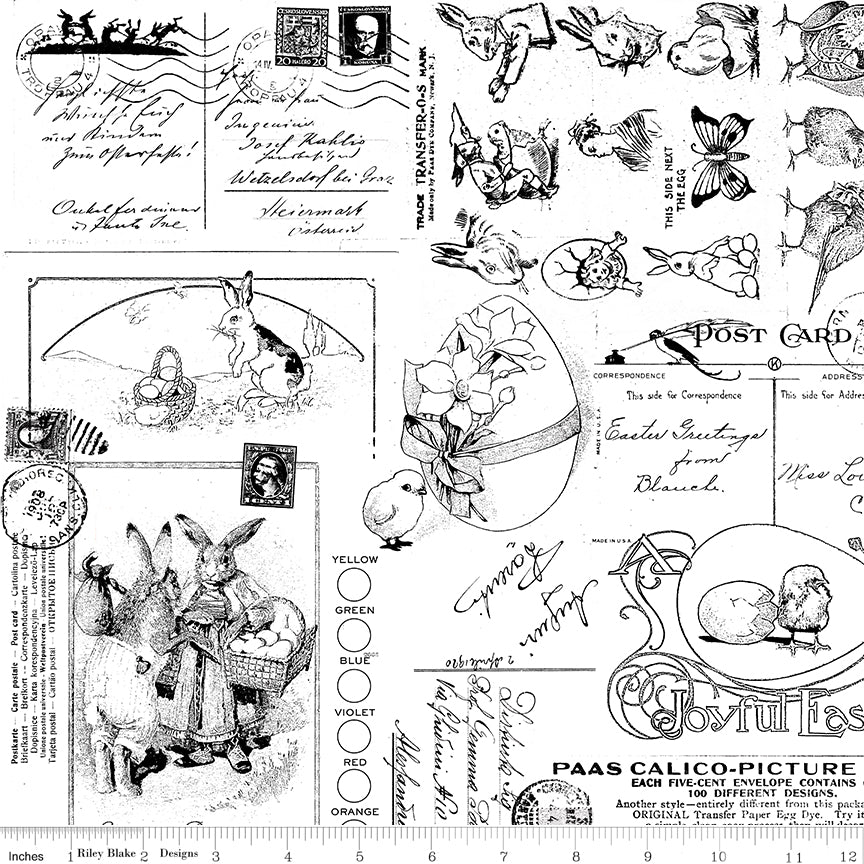 Egg Hunt Easter Post Black Fabric