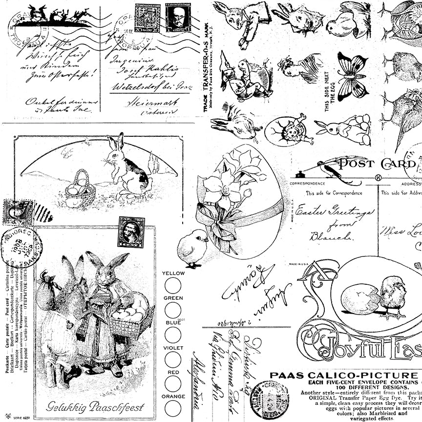 Egg Hunt Easter Post Black Fabric