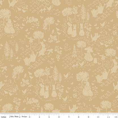 Peter Rabbit™ and Benjamin Bunny™ Tonal Garden Tan Fabric