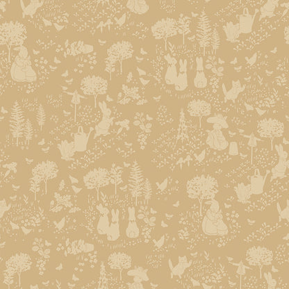 Peter Rabbit™ and Benjamin Bunny™ Tonal Garden Tan Fabric
