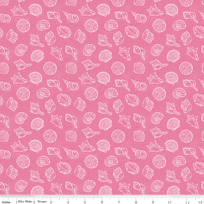 Reef Shells Pink Fabric - By the yard