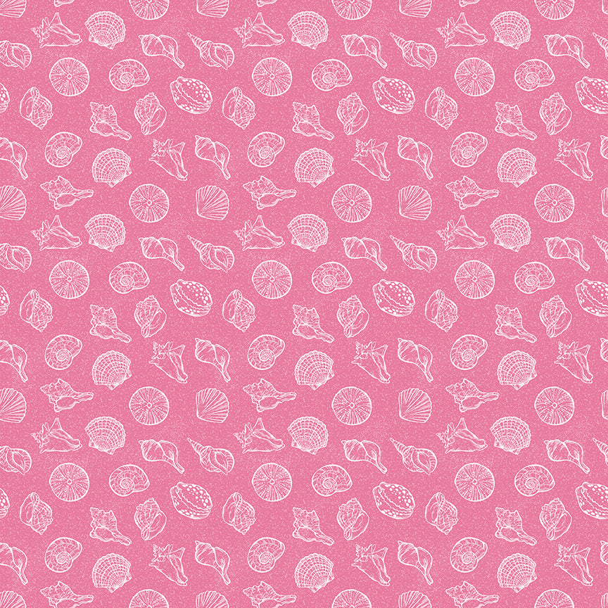 Reef Shells Pink Fabric - By the yard
