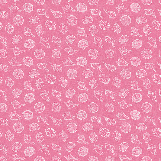 Reef Shells Pink Fabric - By the yard
