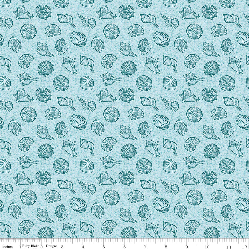 Reef Shells Sky Fabric - By the yard