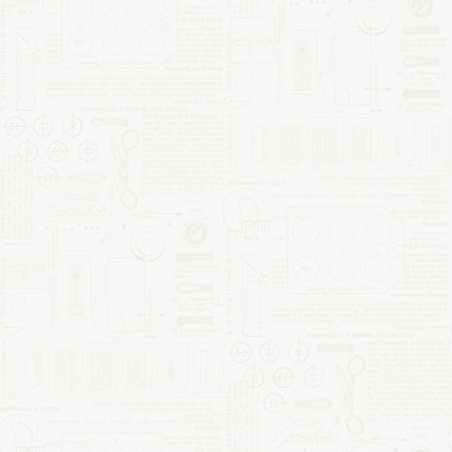 Sew America Sewing Notes White Fabric - By the yard