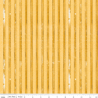 Sew America Faded Stripes Yellow Fabric - By the yard