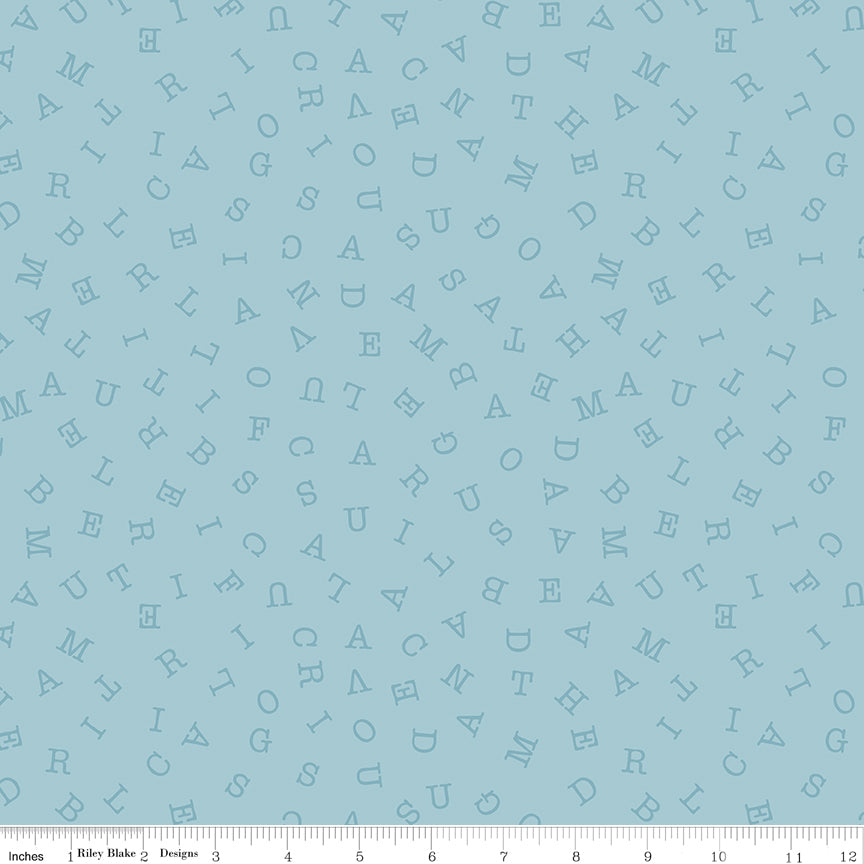 Sew America America Word Search Blue Fabric