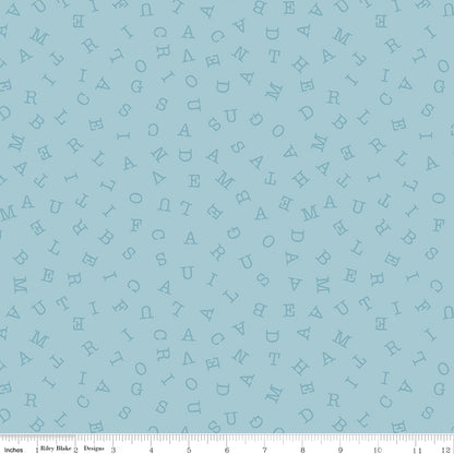 Sew America America Word Search Blue Fabric - By the yard